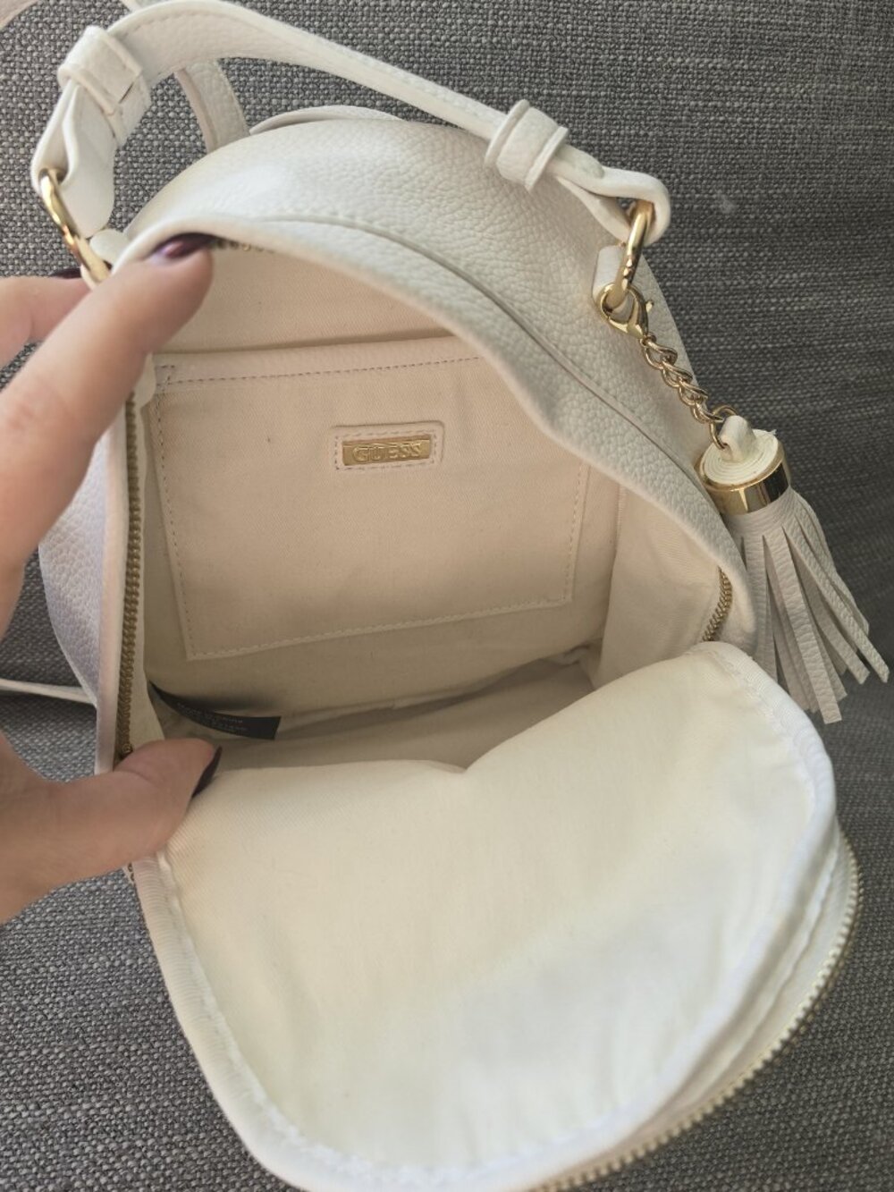 Guess White and Gold Purse Backpack - Picture 5 of 5